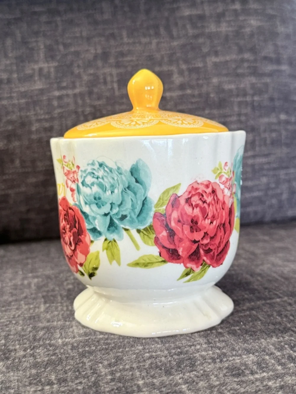 The Pioneer Woman Blossom Jubilee Stoneware Sugar Bowl Spoonful of Sugar floral